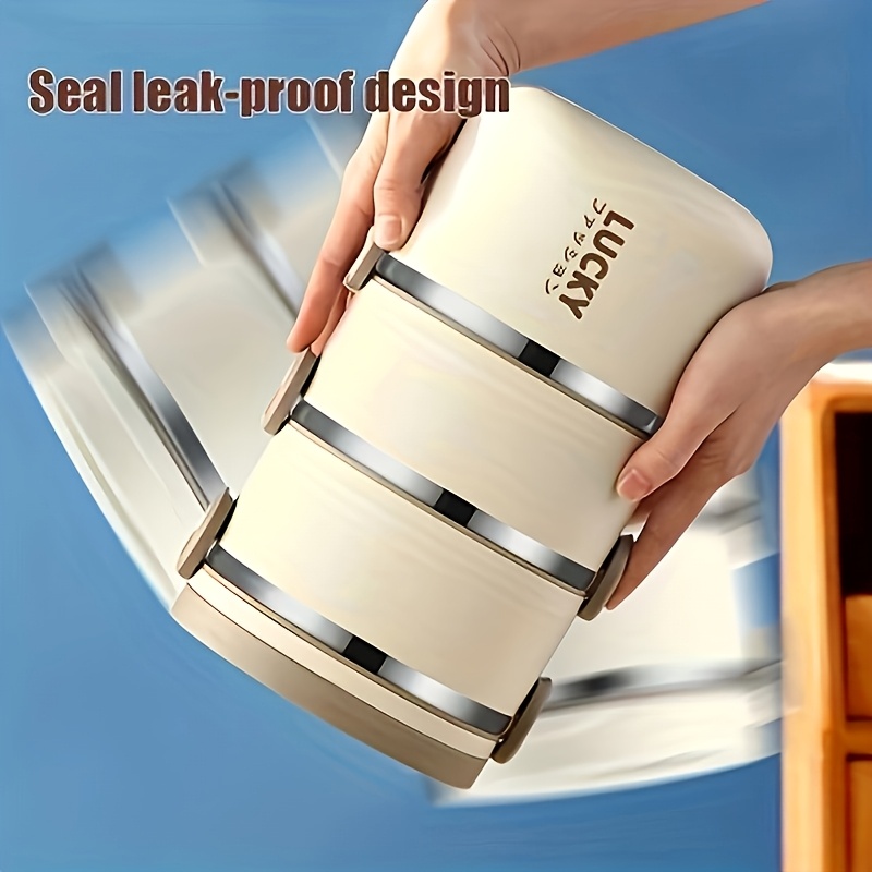 Insulated Lunch Container with Lid & Handle - Multi-Layer, Easy Clean, Ideal for School, Office, Camping & Outdoor Meals Hot Food & Soup, Back to School Bento Box, Lunch Box