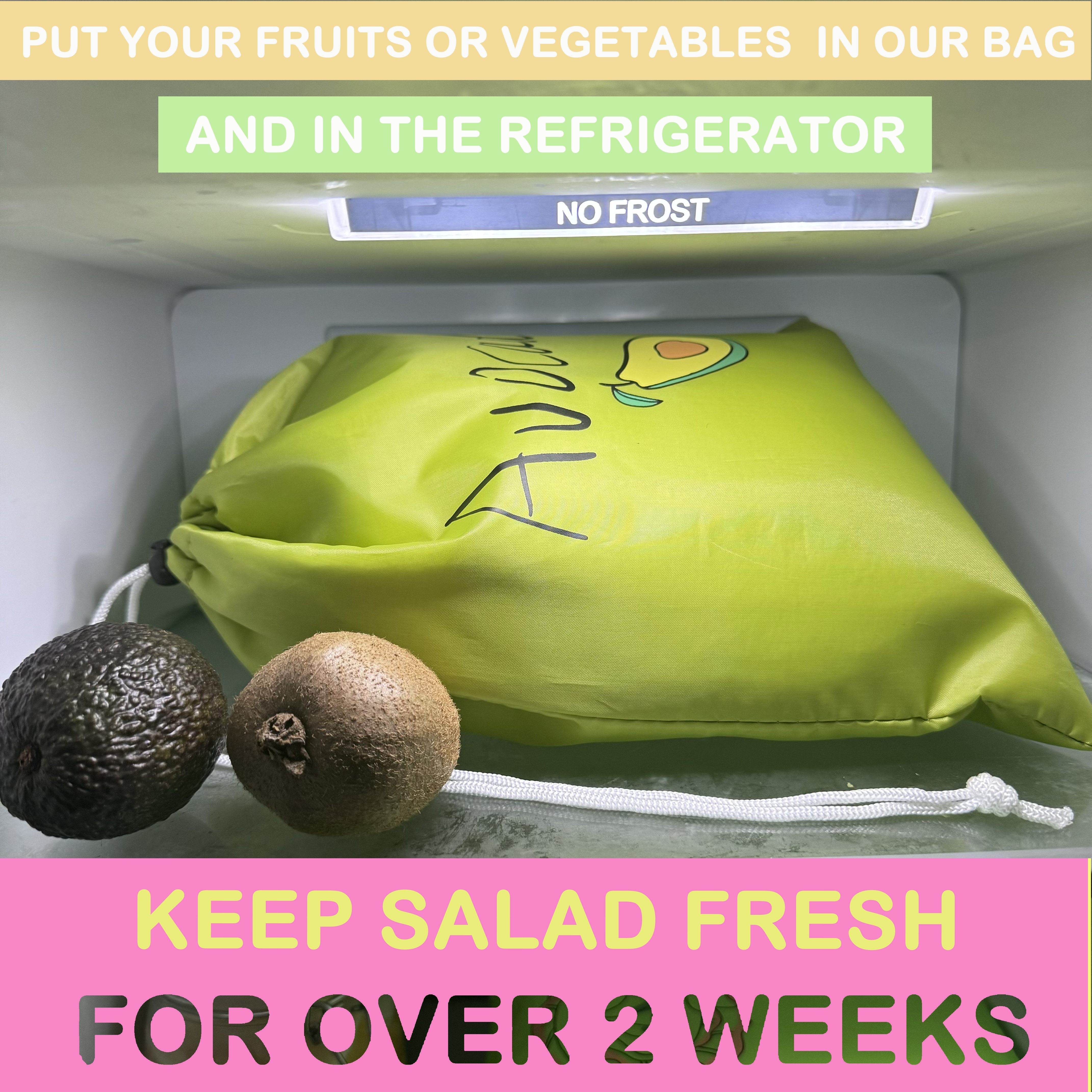 1pc Banana and Lettuce Keeper Bag - Freshness Preservation Nylon Storage Pouch, Large Capacity, Double Stitched, Reusable Food-Safe Organizer