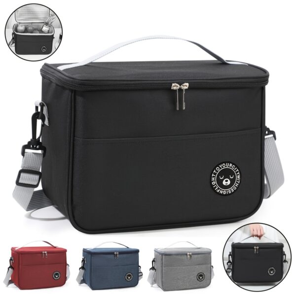 New Portable Lunch Bag Food Thermal Box Office Cooler Lunchbox with Shoulder Strap Insulated Case, Non-food contact,back to school