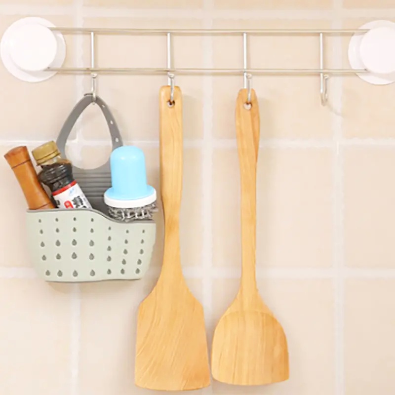 Adjustable Kitchen Sink Storage Holder with Soap Sponge Dishcloth Shelf - Hanging Drain Basket Organizer for Space Saving, Multipurpose Use - Durable Material (1/3pcs Set)