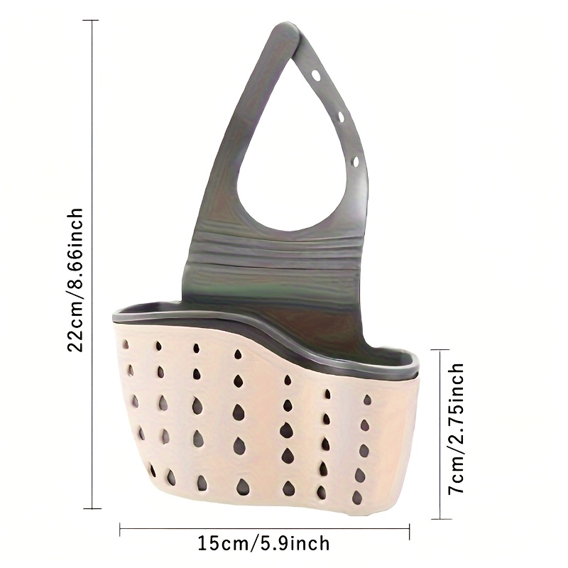 Adjustable Kitchen Sink Storage Holder with Soap Sponge Dishcloth Shelf - Hanging Drain Basket Organizer for Space Saving, Multipurpose Use - Durable Material (1/3pcs Set)