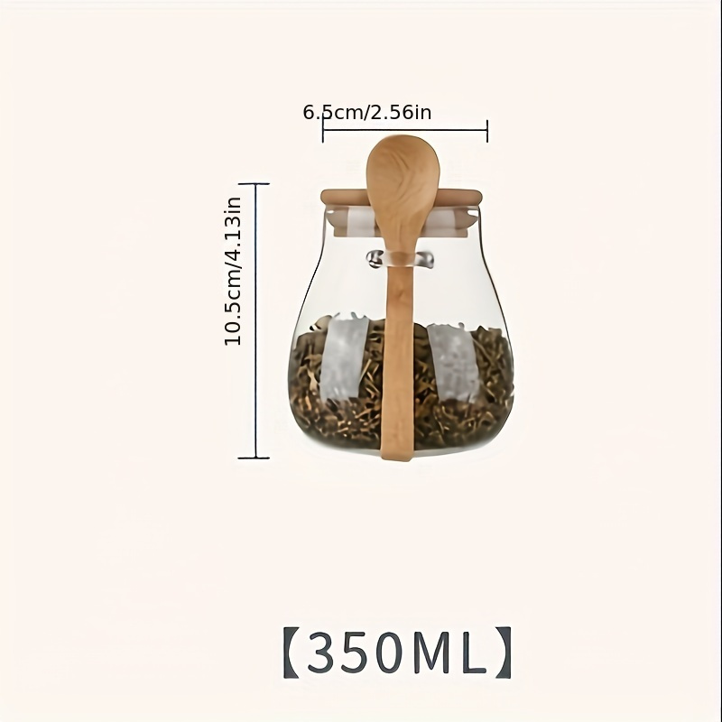 Reusable Glass Storage Jar with Wooden Spoon And Lid - Perfect for Coffee Beans, Sugar, Tea, Salt, Candy, Spice And More - Hand Washable, Leak Proof, And Durable - Image 5