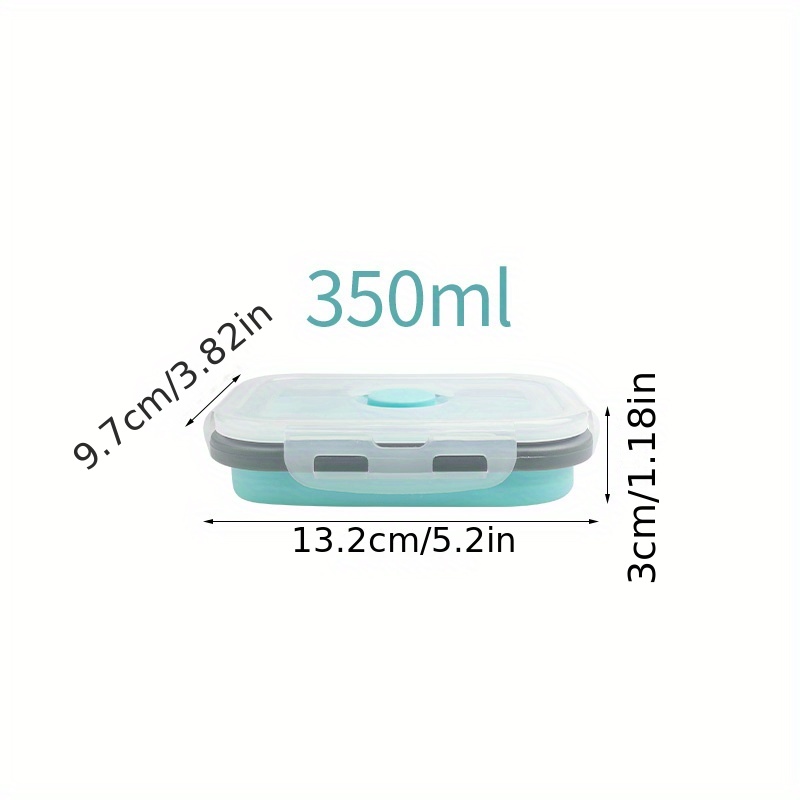 1/4pcs Collapsible Silicone Food Storage Containers with Lids - Portable Bento Lunch Box for Teenagers and Workers - Microwave Safe and Dishwasher Safe - Perfect for School, Canteen, and Home Kitchen - Image 3