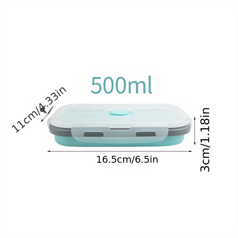 1/4pcs Collapsible Silicone Food Storage Containers with Lids - Portable Bento Lunch Box for Teenagers and Workers - Microwave Safe and Dishwasher Safe - Perfect for School, Canteen, and Home Kitchen - Image 5