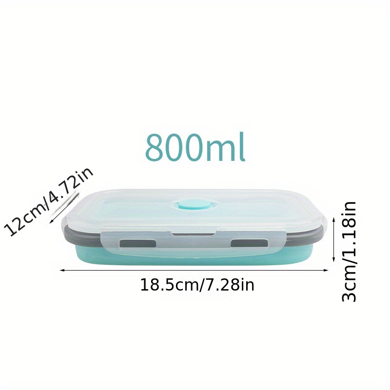 1/4pcs Collapsible Silicone Food Storage Containers with Lids - Portable Bento Lunch Box for Teenagers and Workers - Microwave Safe and Dishwasher Safe - Perfect for School, Canteen, and Home Kitchen - Image 7