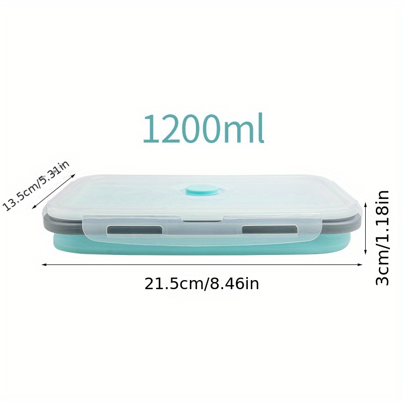 1/4pcs Collapsible Silicone Food Storage Containers with Lids - Portable Bento Lunch Box for Teenagers and Workers - Microwave Safe and Dishwasher Safe - Perfect for School, Canteen, and Home Kitchen - Image 9