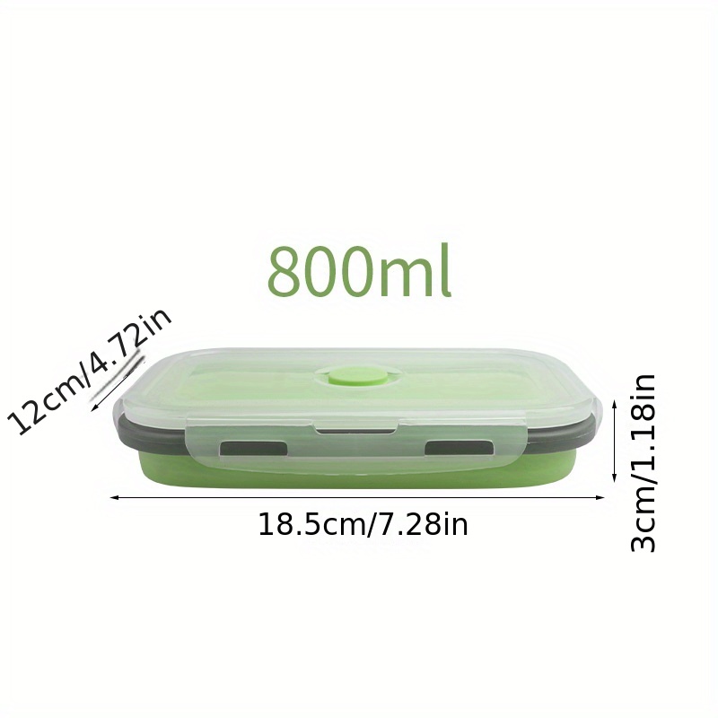 1/4pcs Collapsible Silicone Food Storage Containers with Lids - Portable Bento Lunch Box for Teenagers and Workers - Microwave Safe and Dishwasher Safe - Perfect for School, Canteen, and Home Kitchen - Image 16