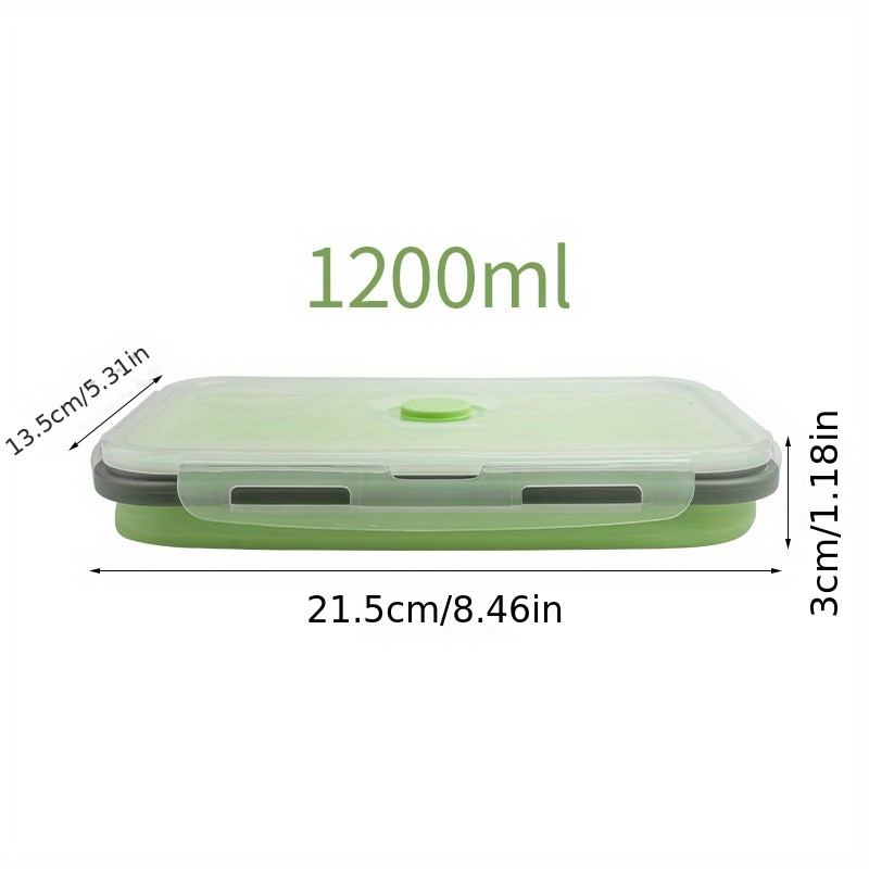 1/4pcs Collapsible Silicone Food Storage Containers with Lids - Portable Bento Lunch Box for Teenagers and Workers - Microwave Safe and Dishwasher Safe - Perfect for School, Canteen, and Home Kitchen - Image 17