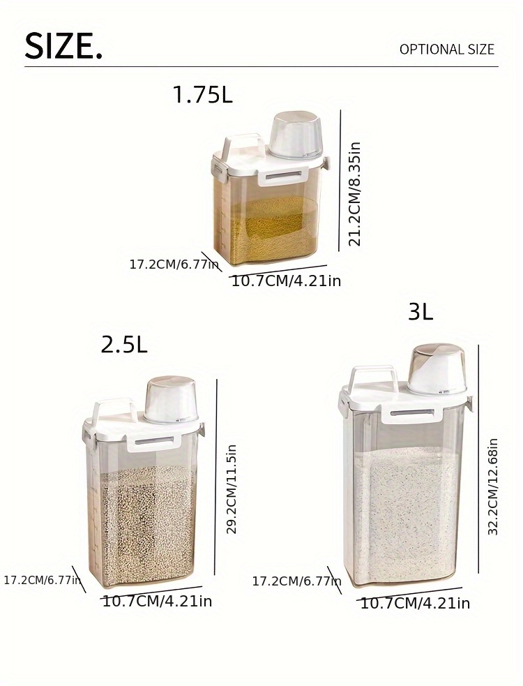Household storage miscellaneous grain barrels storage tanks kitchen rice barrels fresh-keeping boxes with measuring cups
