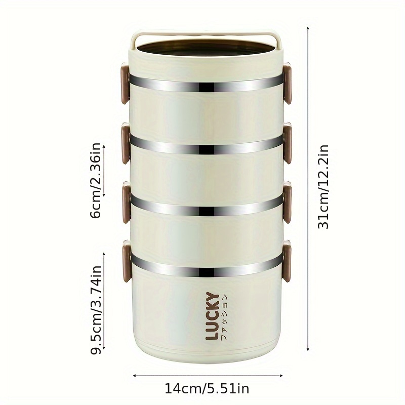 1pc Lucky Charm Stainless Steel Lunch Box Set with Insulated Tote Bag - Durable, BPA-Free, Perfect for School, Camping, and Work - Ideal for Students and Workers - Back to School Essentials, School Lunch Bag | Stylish Lunch Bag | Insulated Lunch Bag, Lunch Bag