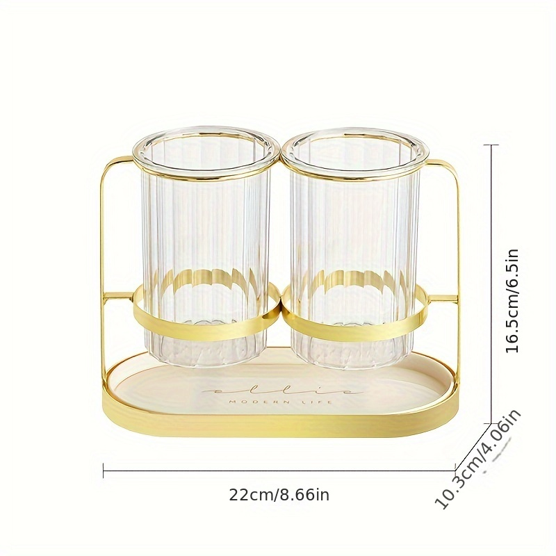 Luxury Metal & Plastic Cutlery Holder, Wall-Mounted Kitchen Utensil Caddy, Non-Food Contact, Modern Drainage Storage Rack for Knives, Forks, Spoons, Chopsticks Basket - Image 4