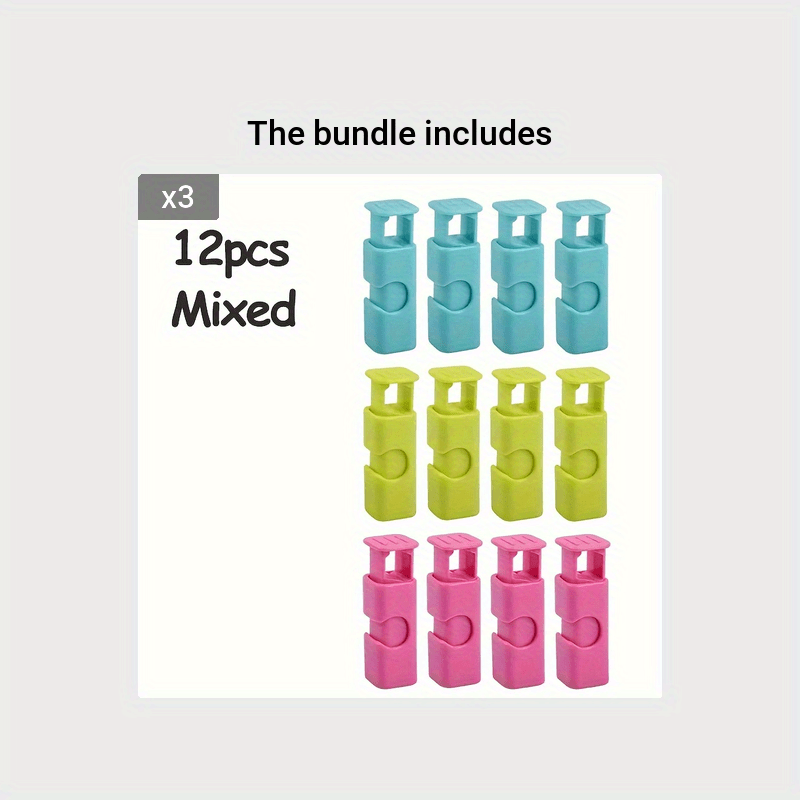 12-Pack Reusable Plastic Food Bag Clips - Non-Food Contact Bread Snack Bag Sealer Clamps for Kitchen Storage & Organization Accessories - Image 11