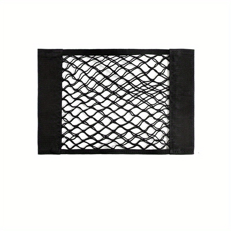 1pc Adhesive Wall-Mounted Storage Net Bag - No Drill Needed, Durable Polyester Mesh Organizer with Strong Adhesive Strips for Kitchen Cabinet Door, Car Trunk, Under Sink Organization - Holds Plastic Bags, Snacks, Tools