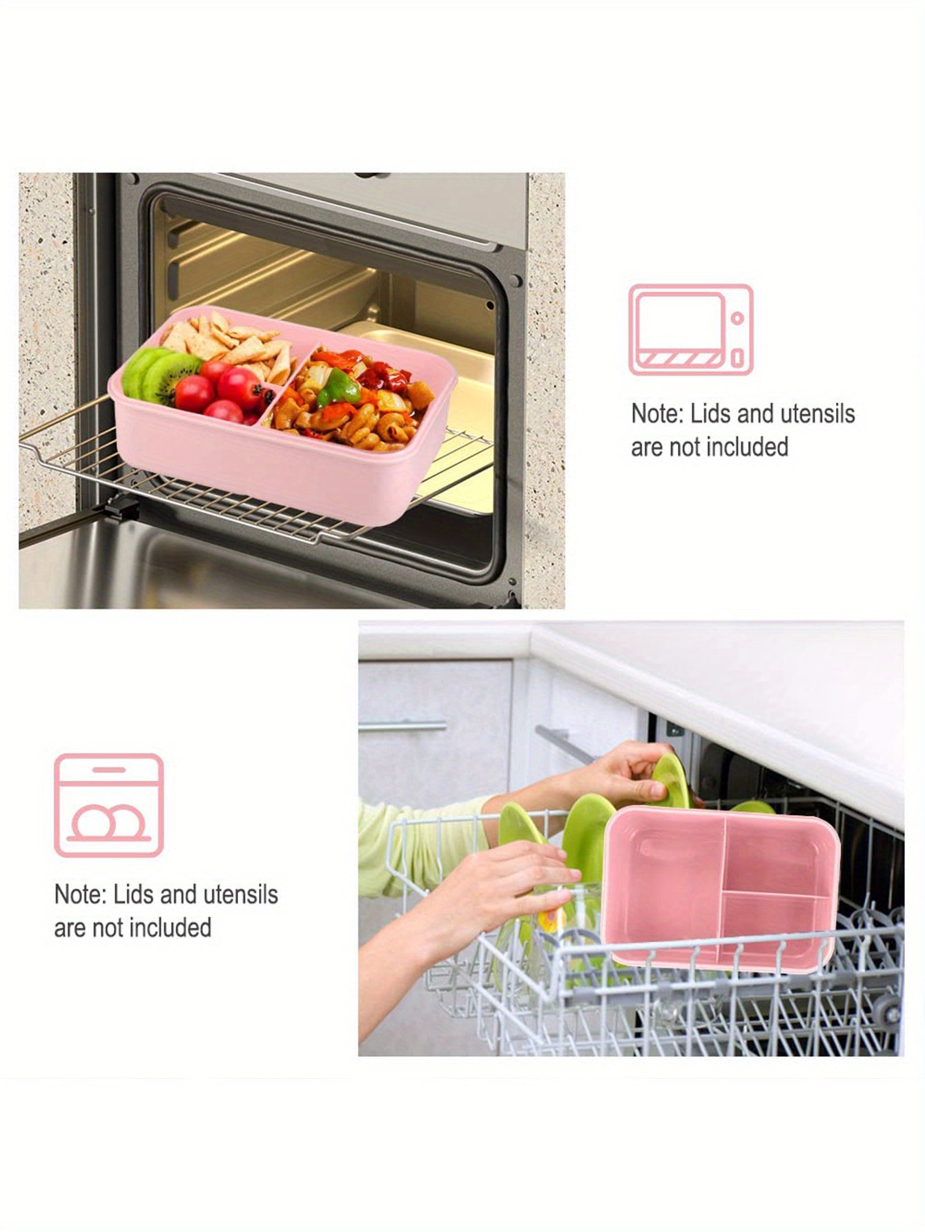 Leak-proof Lunch Box, Meal Box, Salad Box with Cutlery - BPA Free, Microwave Safe, 3 Compartments, Suitable for School, Work and Outdoor Dining, Outdoor Meal Box | Partitioned Lunch Box | Safety Lock Lid,back to school