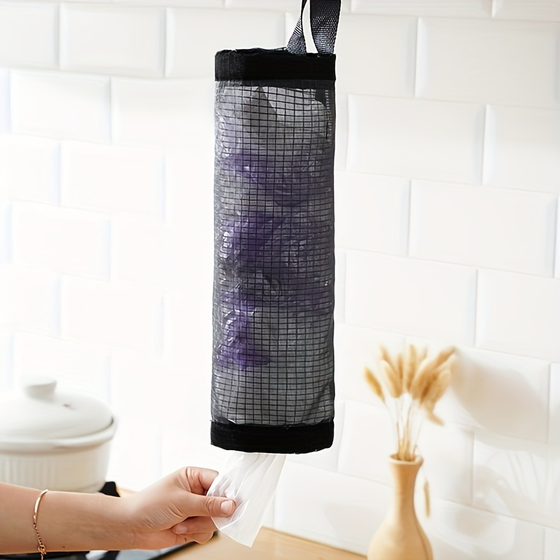 Space-Saving Mesh Plastic Bag Rack - Breathable, Washable, And Foldable - an Ideal Choice for Kitchen Organization.