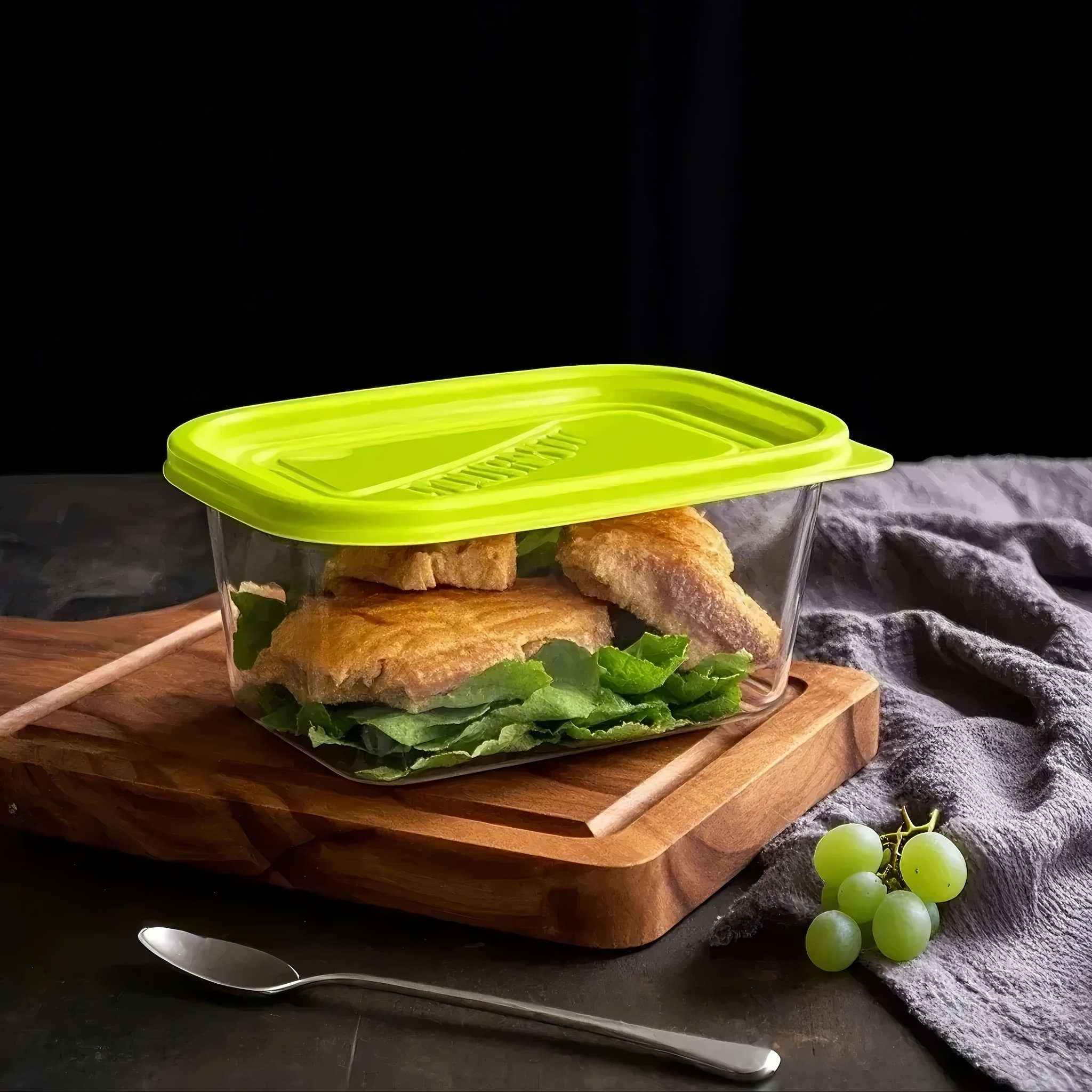 10pcs Stackable Food Storage Container with Lid-Reusable, Free Plastic Lunch Box, Suitable for Grains, Meat, Fruits and Vegetables-Can Be Washed in Dishwasher and Microwave