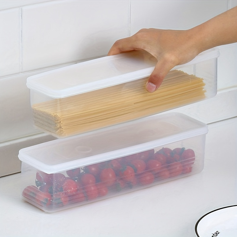 3pcs Stackable Plastic Storage Containers with Lids - Reusable, Ideal for Onions, Celery, Herbs, Garlic, Pasta & Eggs - Essential Kitchen Organizer Boxes, Rectangular, Fridge Safe, Hand Wash Only