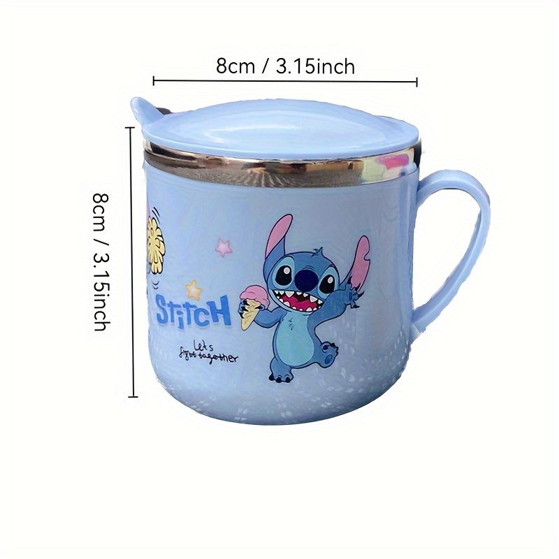 1pc 9.47oz Stainless Steel Insulated Coffee Mug with Handle and Lid - Cute Durable Cup Featuring Stitch & Ice Cream Design, Perfect for Office, Outdoor Use, Hand Wash Only, Ideal Gift, Coffee Bar Accessories - Image 4