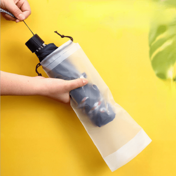 1pc of Matte Translucent Plastic Bag for Umbrella Storage, Reusable And Portable with a Drawstring, Ideal for Home Organization.