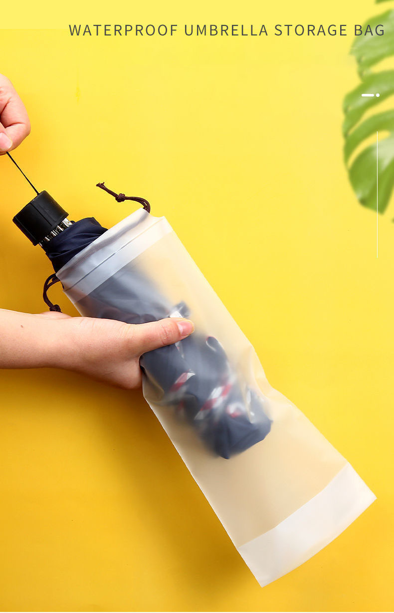 1pc of Matte Translucent Plastic Bag for Umbrella Storage, Reusable And Portable with a Drawstring, Ideal for Home Organization.