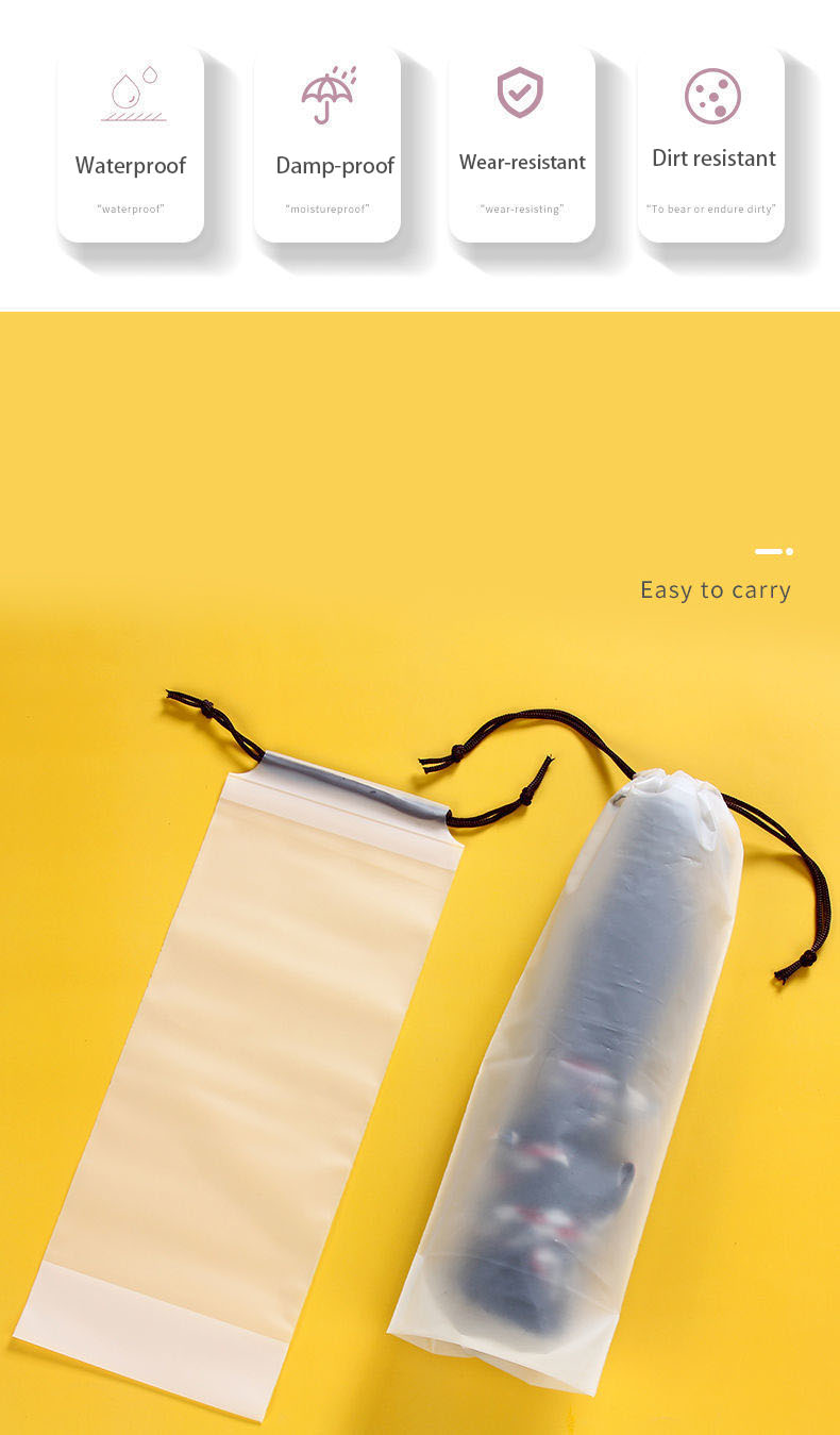 1pc of Matte Translucent Plastic Bag for Umbrella Storage, Reusable And Portable with a Drawstring, Ideal for Home Organization.