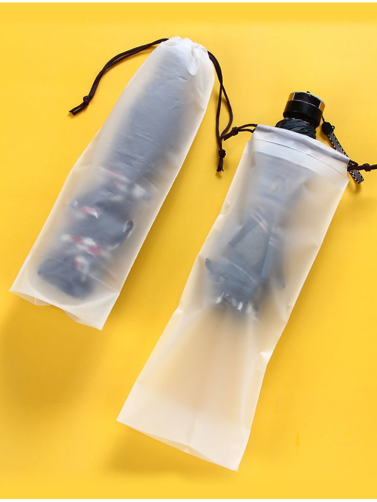 1pc of Matte Translucent Plastic Bag for Umbrella Storage, Reusable And Portable with a Drawstring, Ideal for Home Organization.