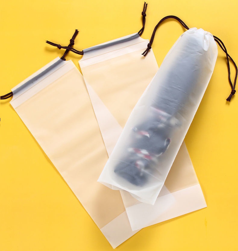 1pc of Matte Translucent Plastic Bag for Umbrella Storage, Reusable And Portable with a Drawstring, Ideal for Home Organization.