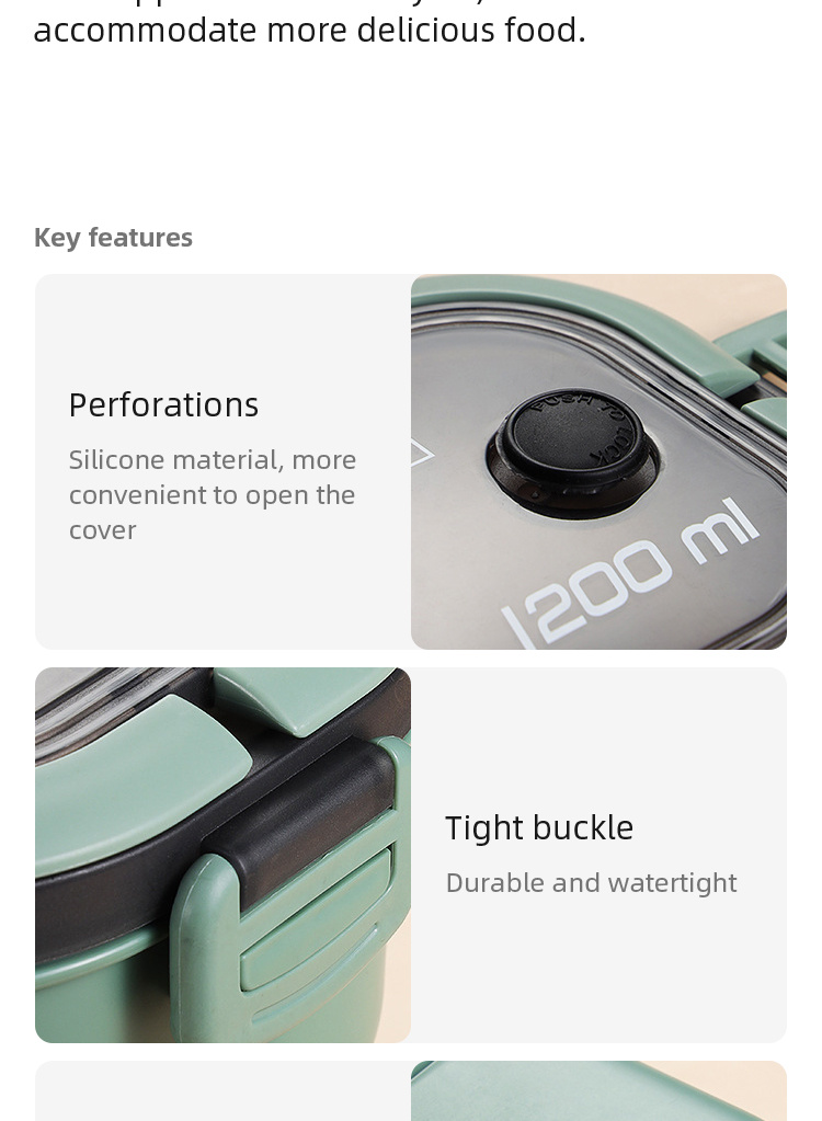 1pc Double Layer Lunch Box, Portable 2-Compartment Fruit Food Container, Microwave Lunch Box With Spoon Fork, Home Kitchen Supplies For Teenagers And Workers At School, Classroom, Canteen, Back To School