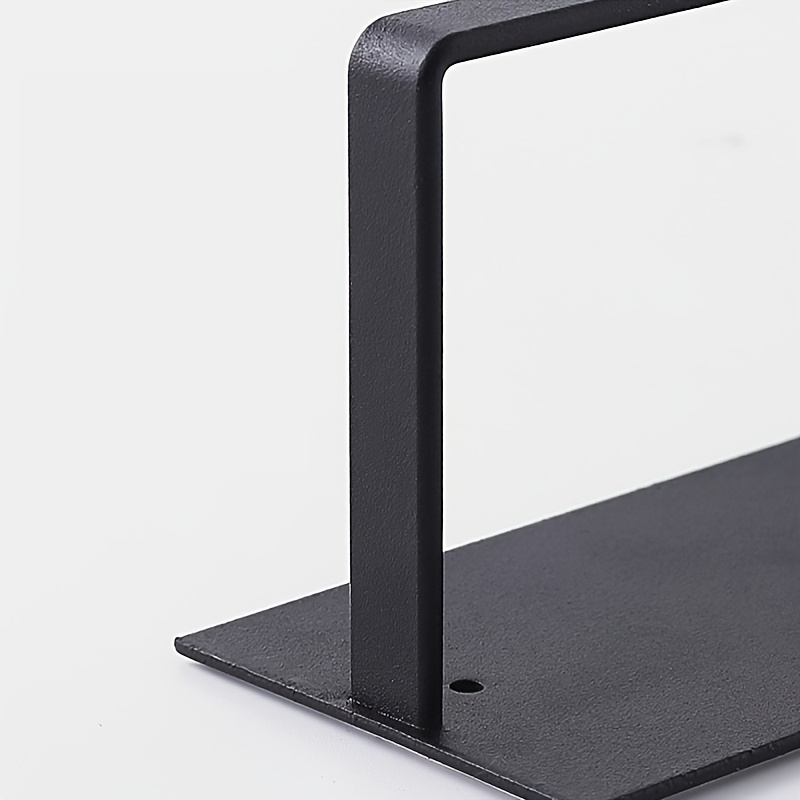 1pc Hanging Paper Towel Holder, Kitchen Cabinet Cupboard Under Shelf Storage Paper Towel Roll Holder Dispenser, Free Punching Wrought Iron Napkins Plastic Wrap Rag Cling Film Storage Rack, Home Kitchen Supplies