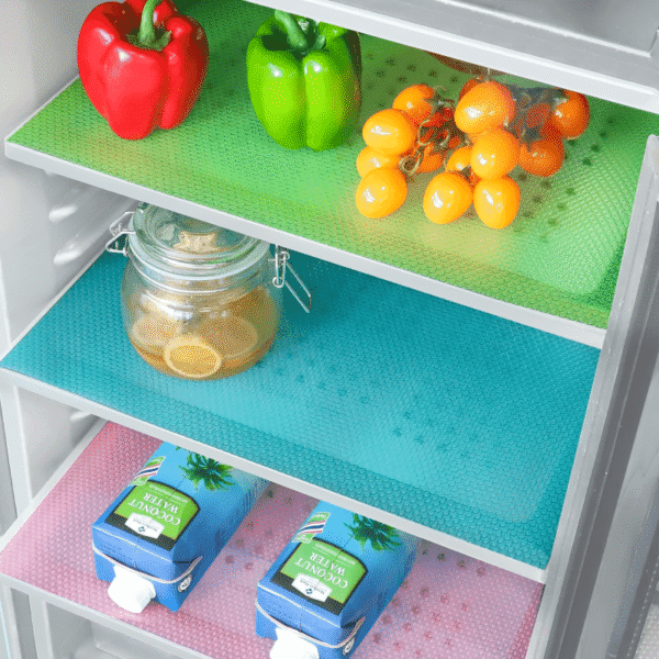 3/6pcs Refrigerator Shelf Liners Mats, Washable, For Home Kitchen Gadgets Accessories Organization, For Top Freezer Glass Shelf, Shelving Cupboard, Cabinet, Drawers ( Blue Green Red)