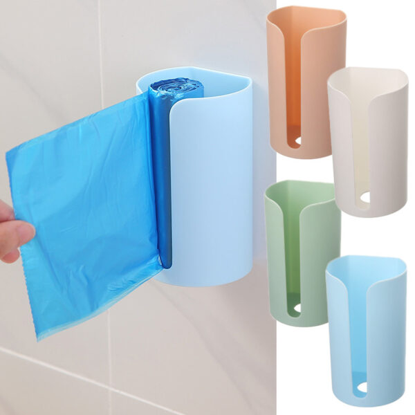 1pc Wall-Mounted Garbage Bag Holder, Nail-Free ABS Plastic Trash Bag Storage Box, Pad Container for Home, Kitchen, Bathroom - Non-Food Contact Safe