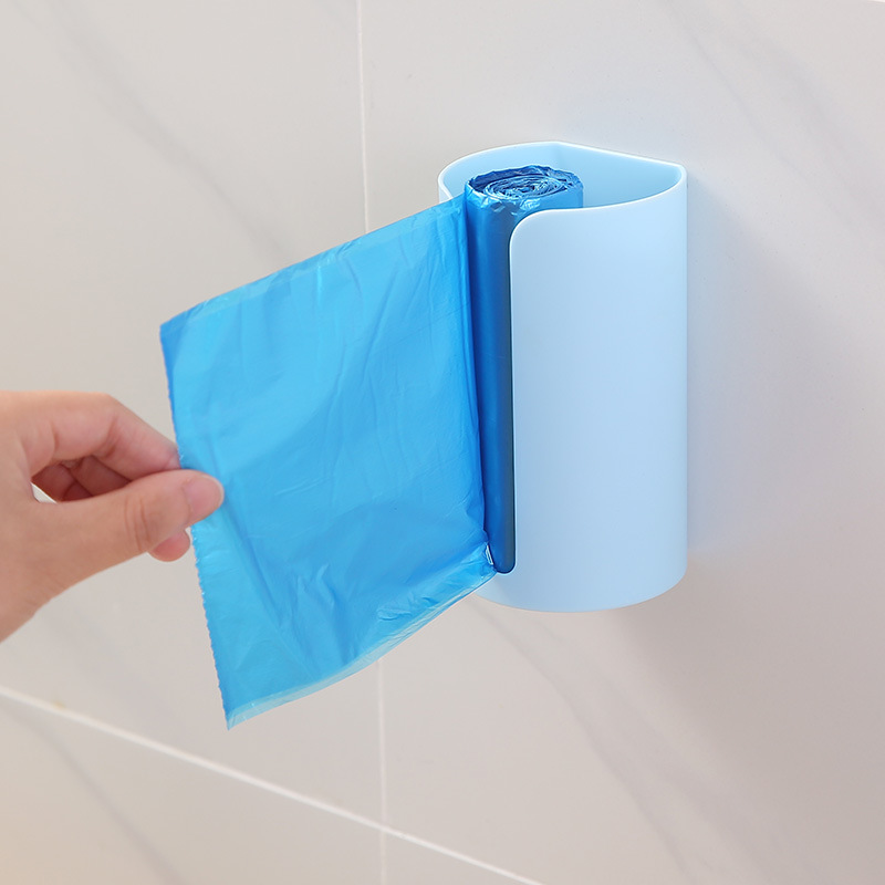 1pc Wall-Mounted Garbage Bag Holder, Nail-Free ABS Plastic Trash Bag Storage Box, Pad Container for Home, Kitchen, Bathroom - Non-Food Contact Safe