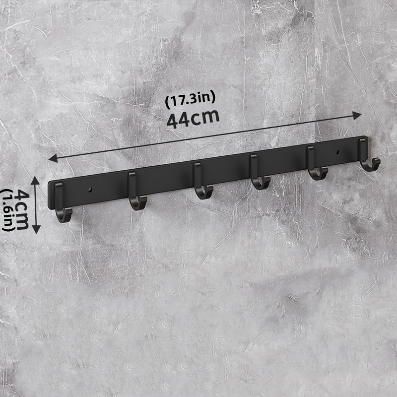 1pc Wall Mount Hanging Rod With 3/4/6 Hooks, Heavy Duty Wall Door Counter Cabinet Coat Hanger Towel Rack For Bathroom Living Room Kitchen, Utensil Rack, Modern Wall Rod Storage Hook, Kitchenware Storage Rack Organizer, Kitchen Accessories