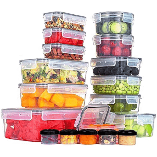 Multiple Combination Plastic Food Storage Containers, LIDS/crisper/microwave Heat Resistant Food Containers/fruit Safety Containers/refrigerator Sealed Crisper, 14 Oz - 85 Oz, 100% BPA-free, Food Grade, Dishwasher, Microwave And Refrigerator Suitable