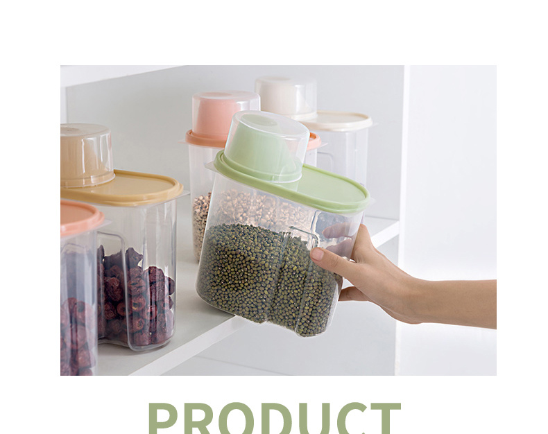 4pcs PP Food Storage Box, Plastic Clear Container Set With Pour Lids, For Cereal, Rice, Pasta, Tea, Nuts And Coffee Beans, Plastic Food Preservation Tank, Home Kitchen Supplies