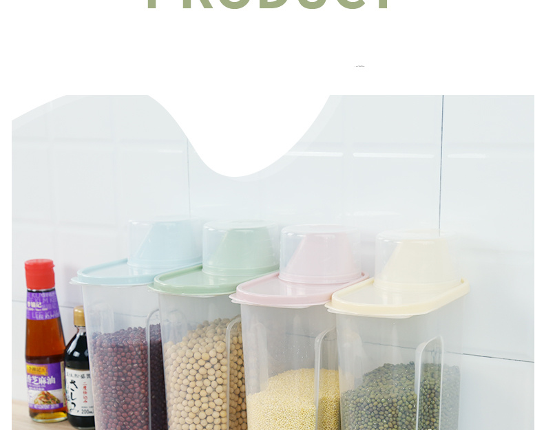 4pcs PP Food Storage Box, Plastic Clear Container Set With Pour Lids, For Cereal, Rice, Pasta, Tea, Nuts And Coffee Beans, Plastic Food Preservation Tank, Home Kitchen Supplies
