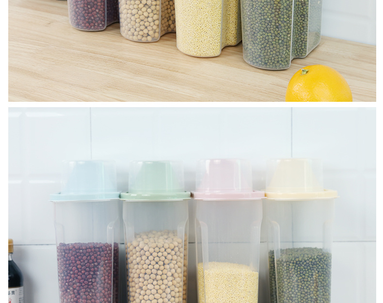 4pcs PP Food Storage Box, Plastic Clear Container Set With Pour Lids, For Cereal, Rice, Pasta, Tea, Nuts And Coffee Beans, Plastic Food Preservation Tank, Home Kitchen Supplies