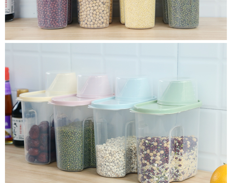 4pcs PP Food Storage Box, Plastic Clear Container Set With Pour Lids, For Cereal, Rice, Pasta, Tea, Nuts And Coffee Beans, Plastic Food Preservation Tank, Home Kitchen Supplies