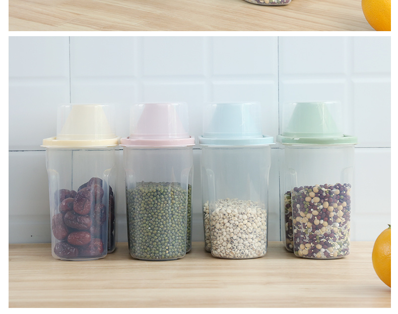 4pcs PP Food Storage Box, Plastic Clear Container Set With Pour Lids, For Cereal, Rice, Pasta, Tea, Nuts And Coffee Beans, Plastic Food Preservation Tank, Home Kitchen Supplies
