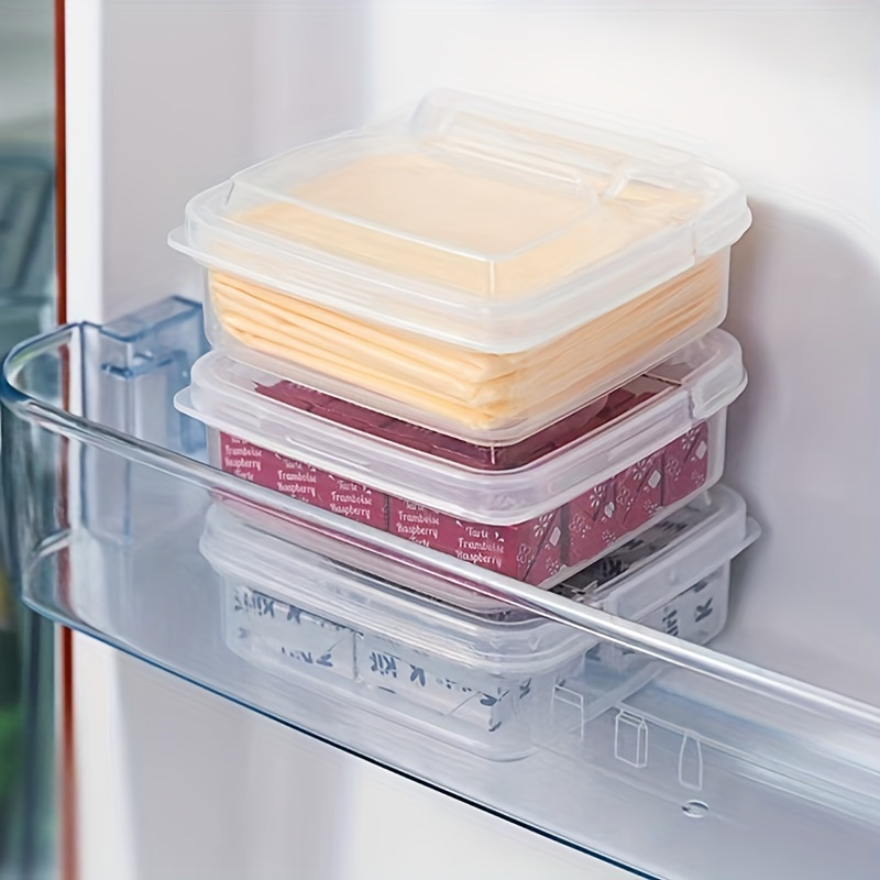 1pc Convenient Fresh Storage Box for Butter Cheese, Plastic Food Storage Container, Portable Fridge Organizer, Transparent Container Home Kitchen Supplies