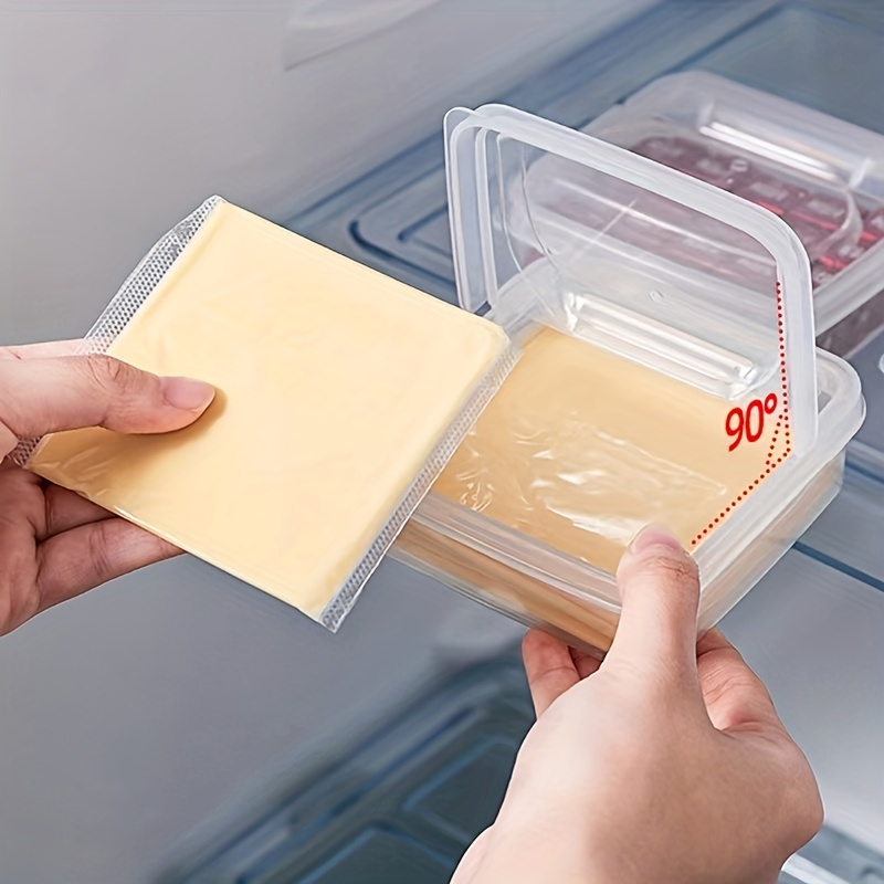 1pc Convenient Fresh Storage Box for Butter Cheese, Plastic Food Storage Container, Portable Fridge Organizer, Transparent Container Home Kitchen Supplies