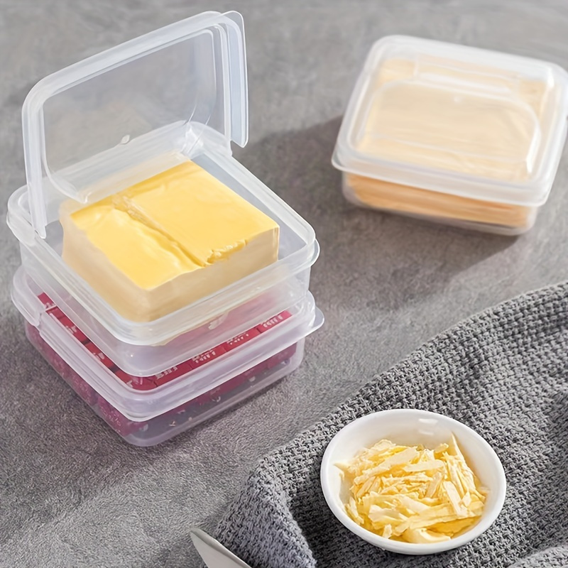 1pc Convenient Fresh Storage Box for Butter Cheese, Plastic Food Storage Container, Portable Fridge Organizer, Transparent Container Home Kitchen Supplies