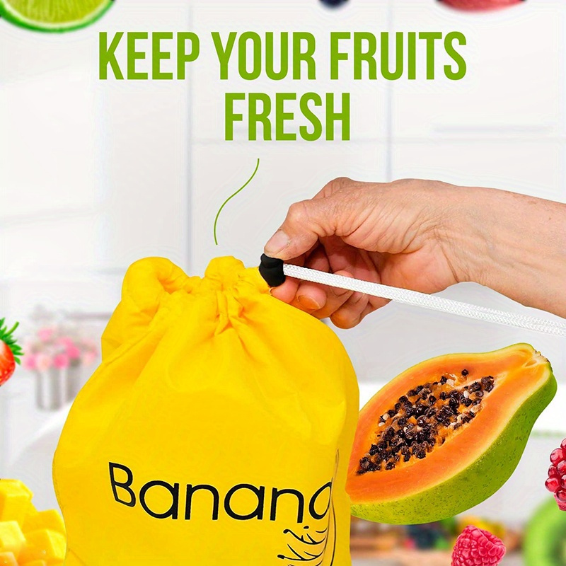 1pc Banana and Lettuce Keeper Bag - Freshness Preservation Nylon Storage Pouch, Large Capacity, Double Stitched, Reusable Food-Safe Organizer