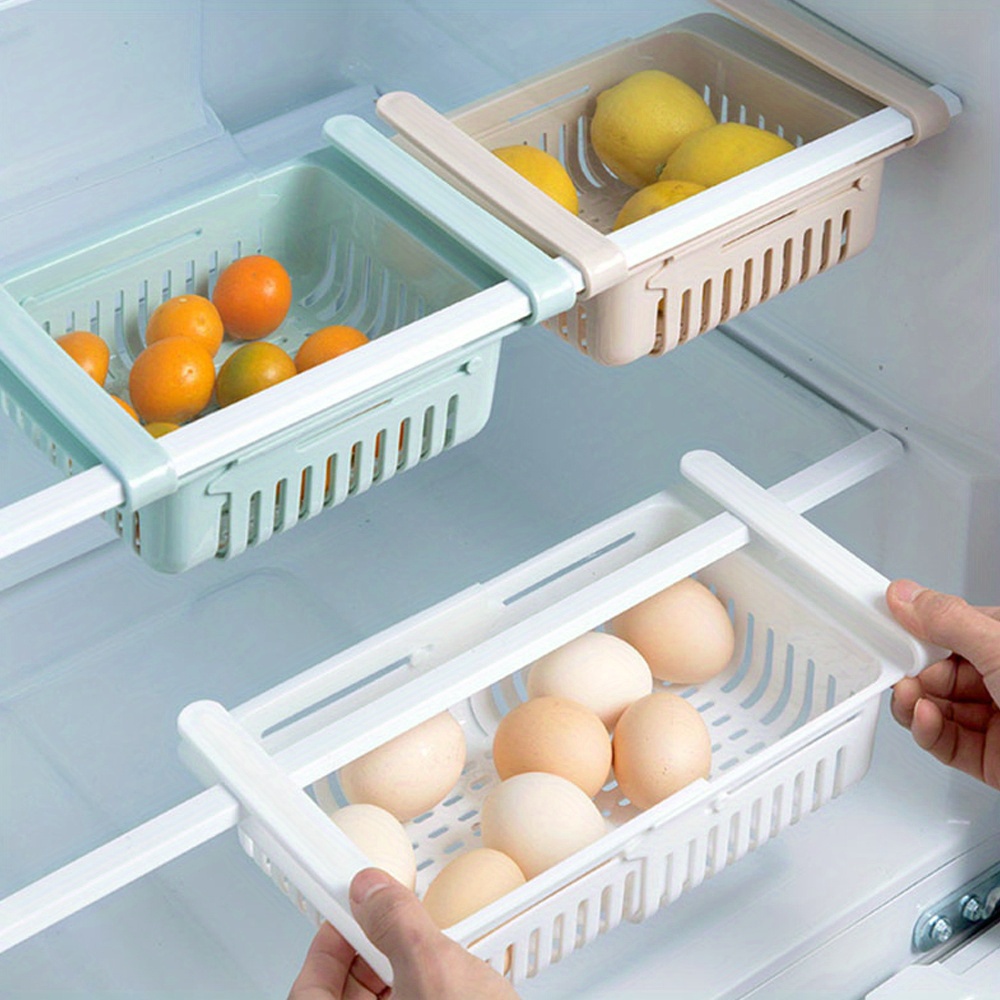1pc Adjustable And Stretchable Refrigerator Organizer Drawer Basket, Refrigerator Storage Box