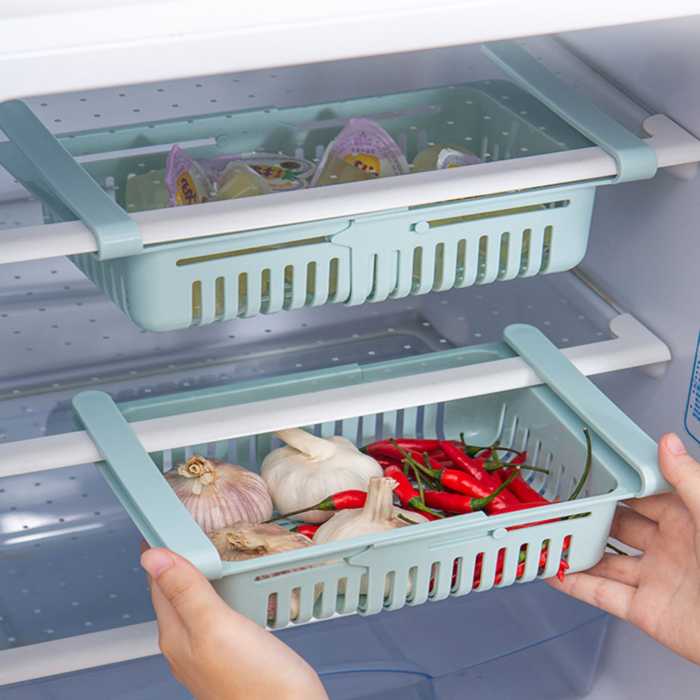 1pc Adjustable And Stretchable Refrigerator Organizer Drawer Basket, Refrigerator Storage Box