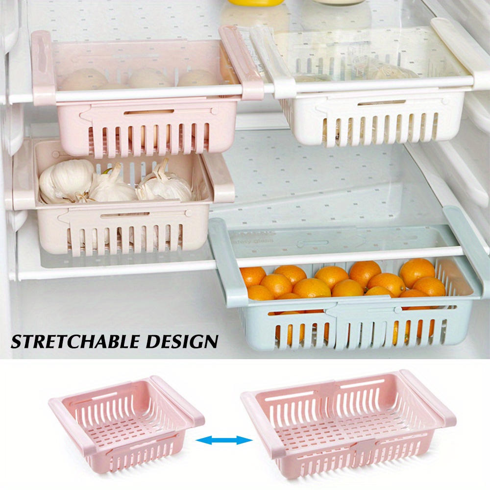 1pc Adjustable And Stretchable Refrigerator Organizer Drawer Basket, Refrigerator Storage Box