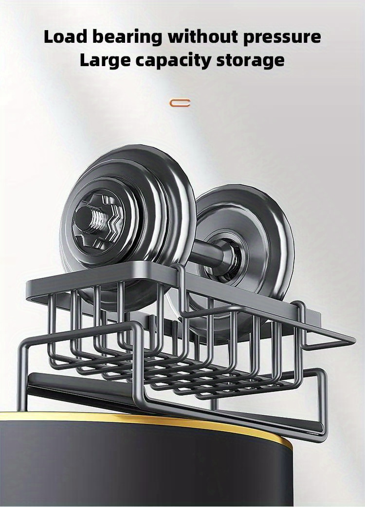 1pc Stainless Steel Sink Caddy Organizer with Drain Rack and Dishcloth Holder - Rust-Resistant, No Electricity Needed, Countertop Storage for Sponges, Soap, Brushes, and Rags, Kitchen Sink Accessories