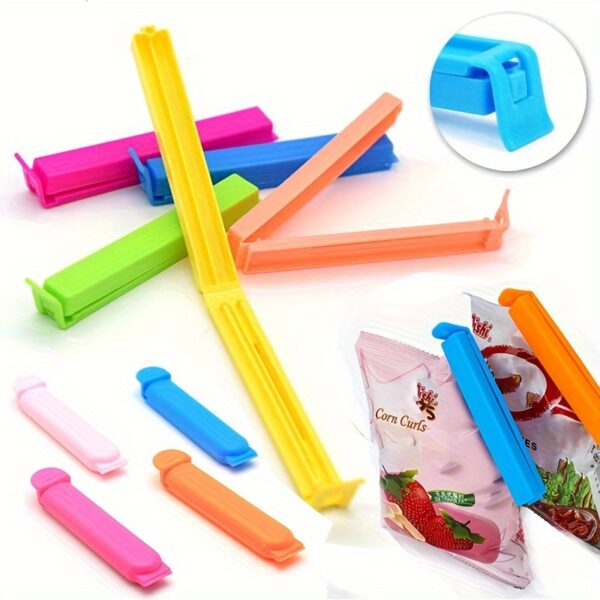 5/10pcs Food Sealing Clip, Long Potato Chip Snack Clamp, Moisture-proof Clamp, Bagged Food Sealing Clip, Plastic Bag Packaging Clips, Home Kitchen Supplies