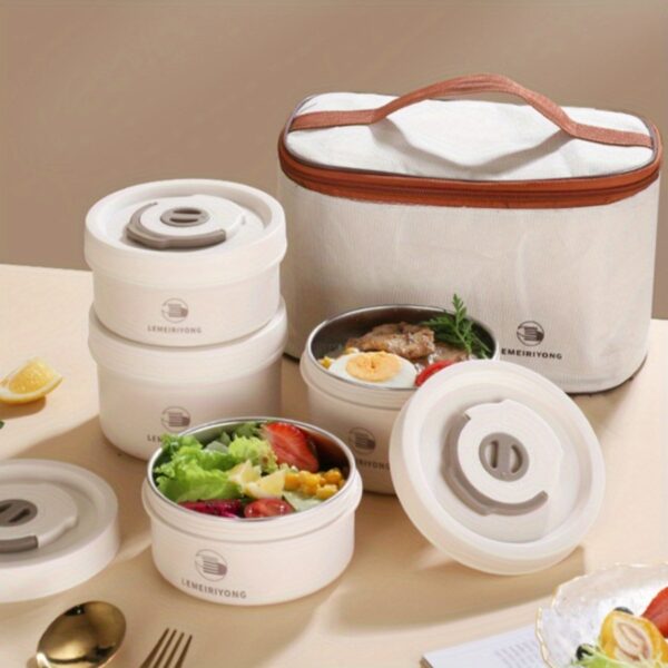 1/2/3/4pcs Lunch Box, SUS304 Stainless Steel Lunch Box With Lid, Multi-layer Large Capacity Storage Container, For Camping, Picnic, Office, School And Class, Kitchen Organizers And Storage, Kitchen Accessories