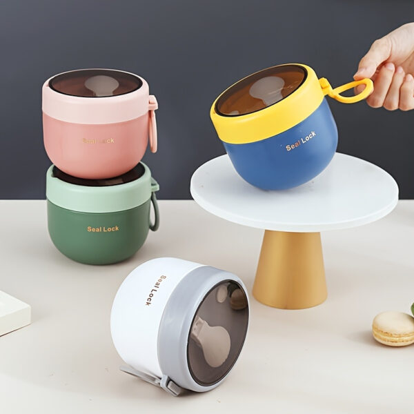 1pc Plastic Thermal Lunch Box, Insulated Lunch Cup, Portable for Camping And Picnic, Food Container, Bento Box,back to school